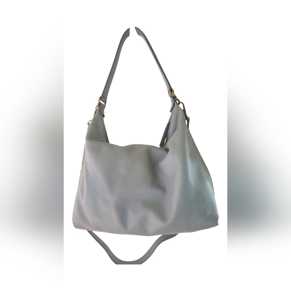 Fossil Vintage 1990s Light Blue Pebbled Leather Crossbody Shoulder Bag - Picture 6 of 13